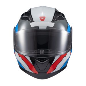 Capacete Texx Esc Gladiator V3 Reisen Azu Verm Branc Bril 60